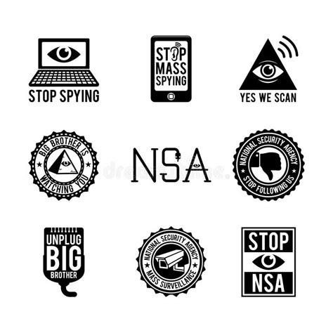 Nsa Icons Stock Vector Illustration Of Messages Isolated 40683230