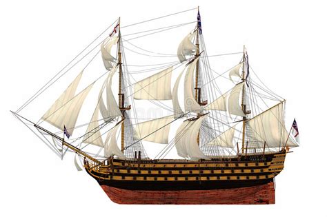 Royal Navy Style Tall Ship Stock Illustration