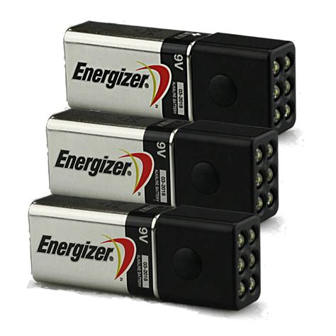 3 Pack Of Blocklite 6 Led Mini Flashlights Wenergizer 9 Volt Batteries