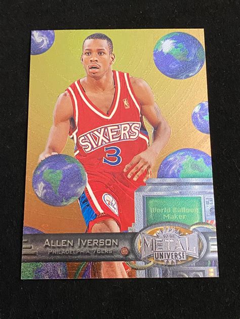 Lot Mint 1997 98 Skybox Metal Universe Allen Iverson Bronze Rebook Insert 20 Basketball Card