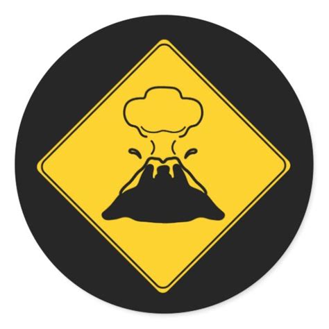 Road Sign Volcano Stickers Zazzle