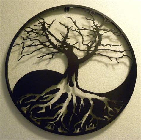 Yin Yang Tree Of Life Metal Wall Art Etsy Life Symbol Tattoo Tree Of