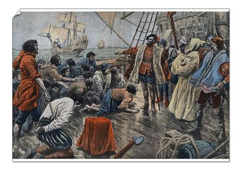 Print Of Illustration Of The Crew Of Ferdinand De Magellan Swearing