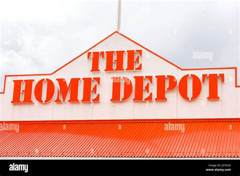 The Home Depot Brand Logo On Building Exterior Stock Photo Alamy