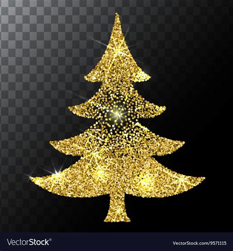 Christmas Tree Gold Glitter Background Eps Vector Image