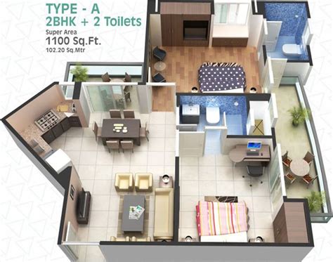 1100 Sq Ft 2 Bhk 2t Apartment For Sale In Spacetech Group Edana Sector