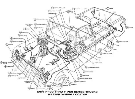 Wiring diagrams for your car or truck. Ford F-100 Through F-750 Trucks 1964 Master Wiring Diagram | All about Wiring Diagrams