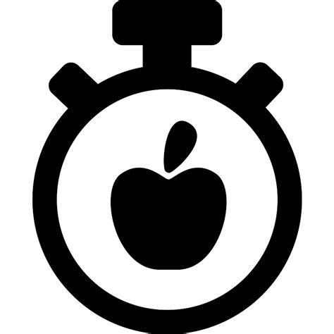 Break Time Symbol Of A Timer And An Apple Vector Svg Icon Svg Repo