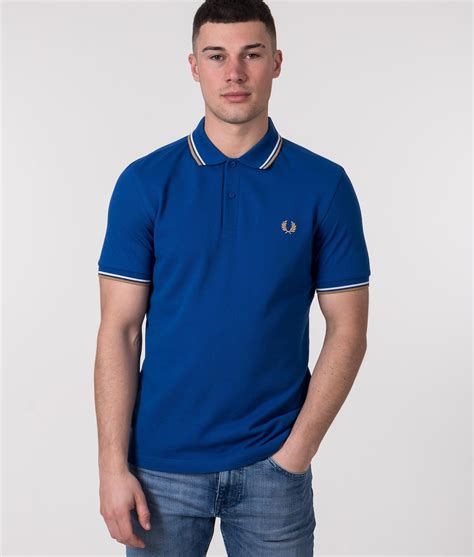 twin tipped polo shirt mid blue fred perry eqvvs