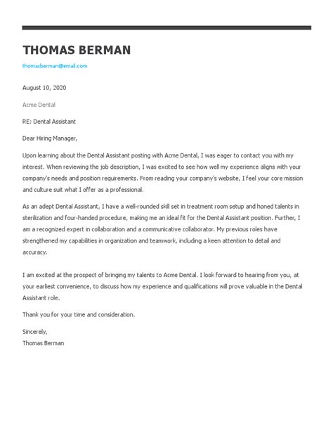 Dental Receptionist Cover Letter Examples Samples For