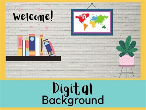 Virtual Teacher Zoom Background Digital Background Etsy Online