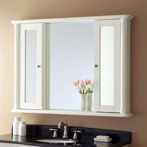 Classy White Recessed Medicine Cabinet With Mirror Combined Wastafel