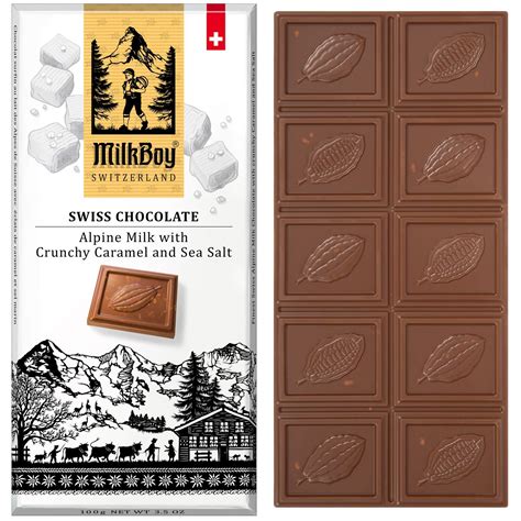 Milkboy Swiss Milk Chocolate Salted Caramel Alpine Milk Chocolate