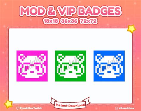 Twitch Moderator Raccoon Badge Twitch VIP Badges Twitch Etsy