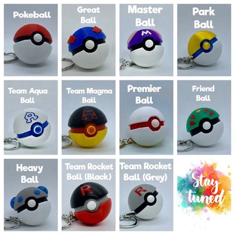 3d Printed Pokémon Pokeballs Choose Your Own Etsy