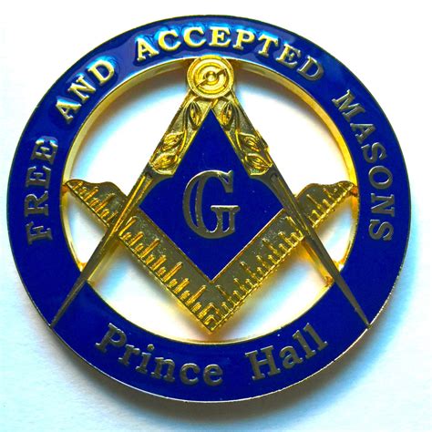 Masonic Prince Hall Heavy Metal Car Emblem Blue And Gold Etsy