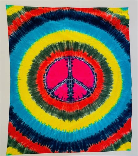 Peace Sign Tapestry Tie Dye Tapestry Peace Sign Bed Cover 60x90