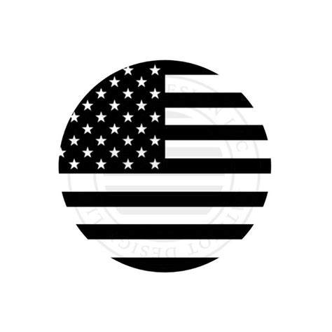 American Flag Black And White Vector At