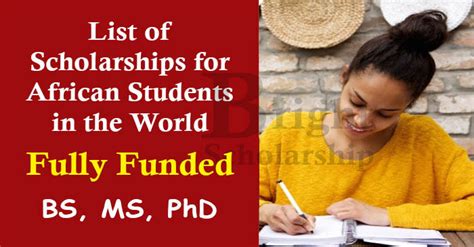 Scholarships For African Students 2023 Fully Funded Bright Scholarship