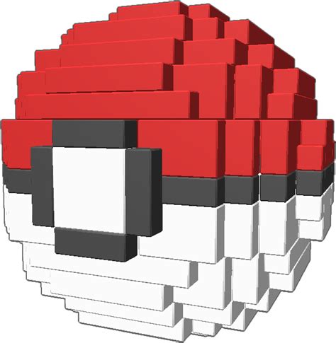 A 3d Pixel Art Pokeball From Pokemon Pokeball Pixel Art Clipart