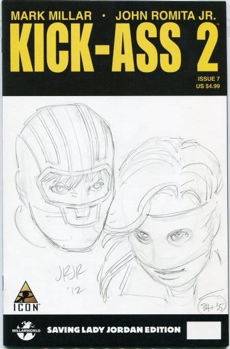 kick ass and hit girl john romita jr in rafael m s non marvel and dc sketch covers comic art