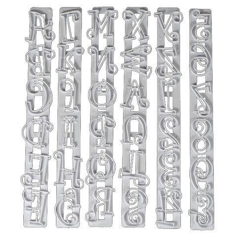 Buy 6 Pieces Letters And Numbers Cake Shape Embossing