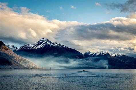 Image New Zealand Queenstown Sea Nature Mountains Scenery Clouds