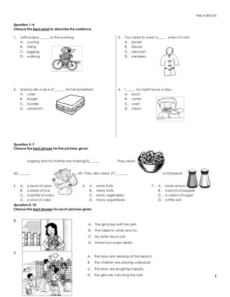 Savesave english exam paper year 1 2014 for later. Mathematics Year 5 Paper 2 Sjkt - maths exam papers for ...