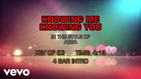 Abba Knowing Me Knowing You Karaoke Youtube