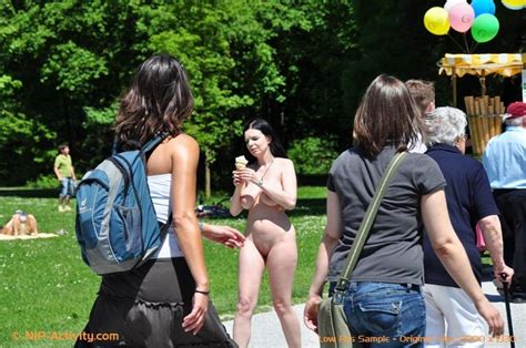 Busty Sophie Of Nip Activity Nude In A Public Park In Munich