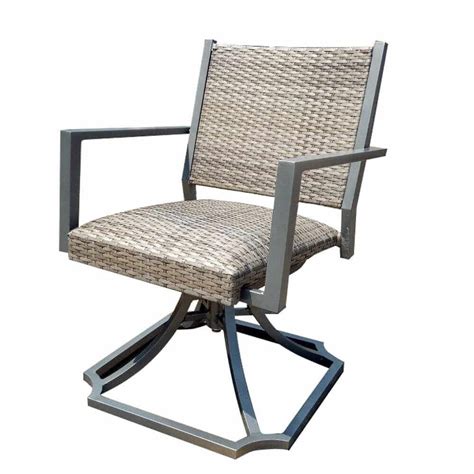 Pickard Padded Outdoor Patio Swivel Dining Chair With Aluminum Arm