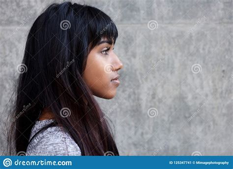 Woman Looking Up Profile