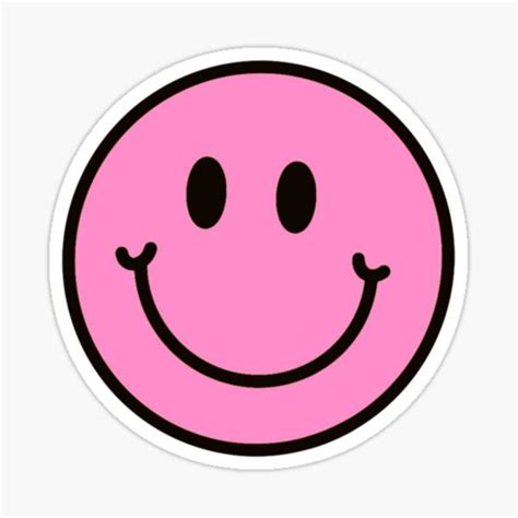 Pink Smiley Face Sticker By Andiegras Redbubble En 2021 Pegatinas