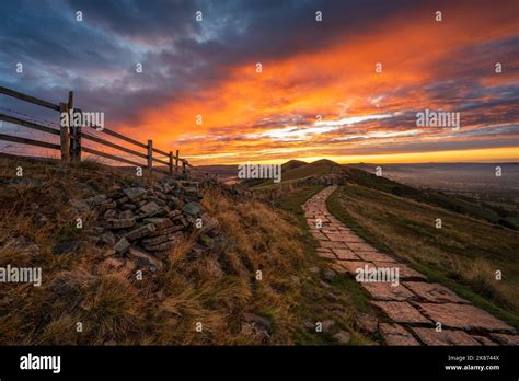 Amazing Sky Illuminating The Great Ridge And Lose Hill Peak District