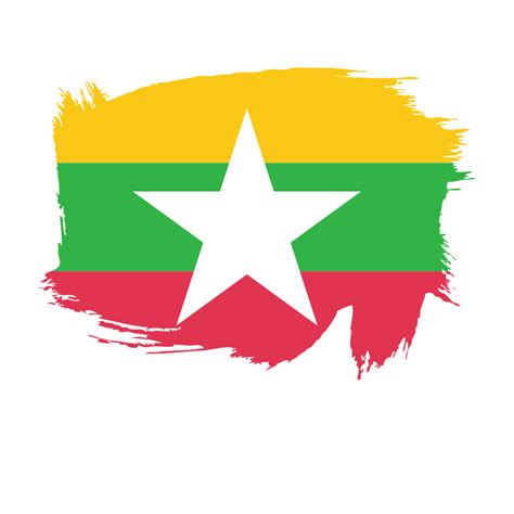 Myanmar Flag Brush Stroke Openclipart