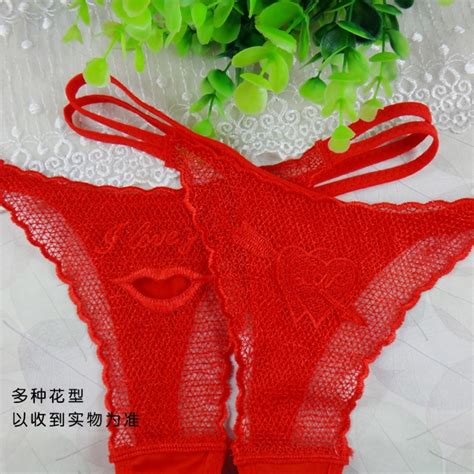 Valentine Rose Thongs T For Wife Sexy Red Flower Lace