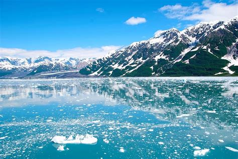 Alaska Glacier Ice Mountains Landscape Snow Nature Reflection