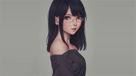 X Anime Glasses Girl P Resolution Hd K Wallpapers Images