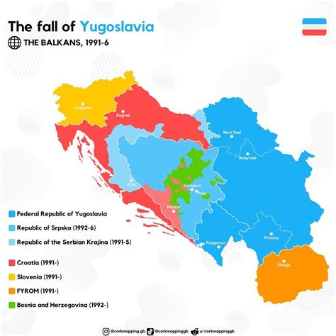 The Fall Of Yugoslavia 1991 1996 Maps On The Web