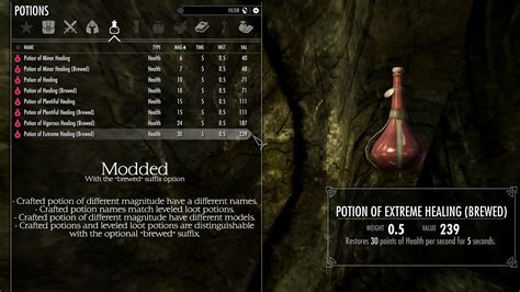 Better Crafted Potions At Skyrim Special Edition Nexus Mods And Community