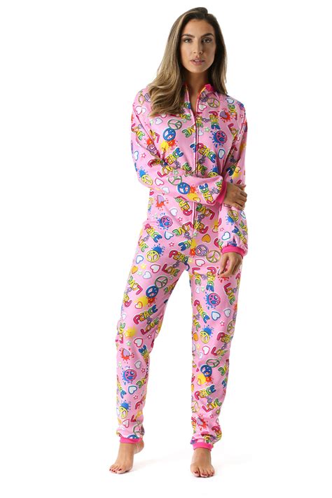 Just Love Printed Flannel Adult Onesie Pajamas 95813 1C L Walmart