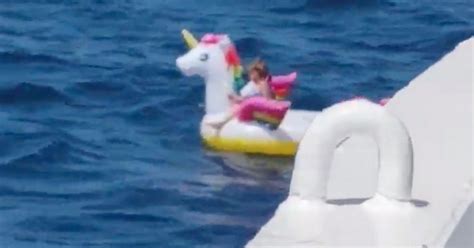 four year old girl found drifting half a mile out to sea on a unicorn inflatable world news