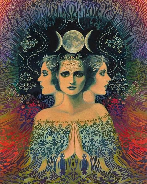 Moon Goddess Of Mystery Psychedelic Tarot 16x20 Poster Print Etsy
