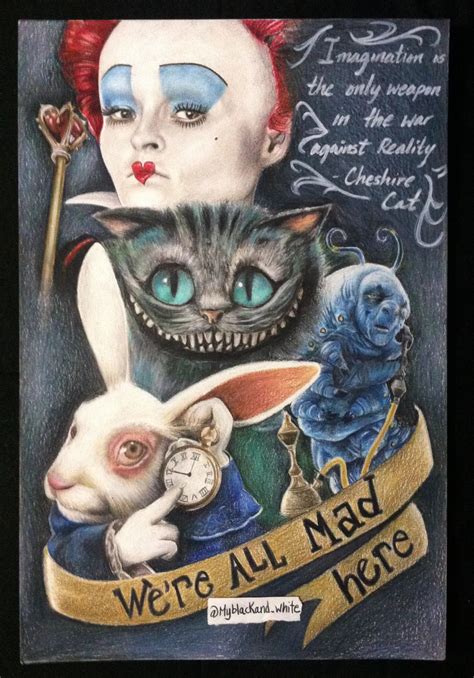 Tim Burtons Alice In Wonderland Colored Pencil Collage Alice In