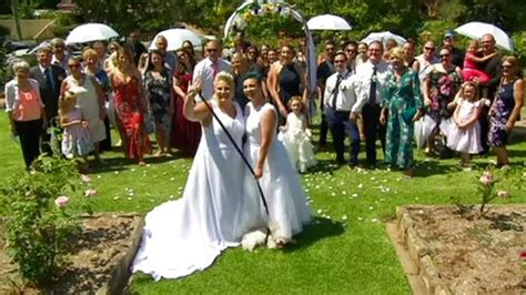 two female couples tie knot in australia s first same sex wedding under new legislation world