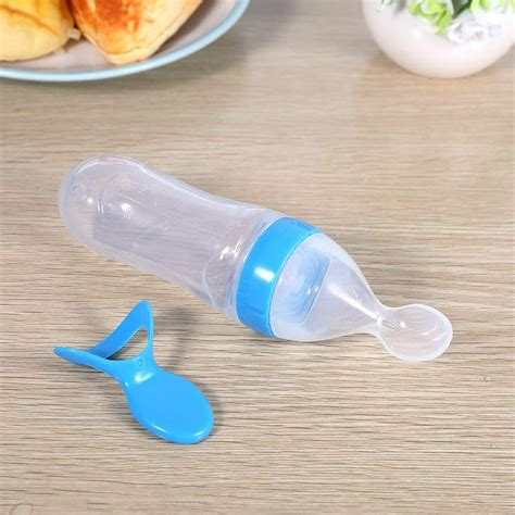 2 Pack Baby Food Dispensing Feeding Spoon 90ml Feeding Bottle With