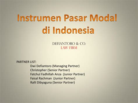 Ppt Instrumen Pasar Modal Di Indonesia Powerpoint Presentation Free