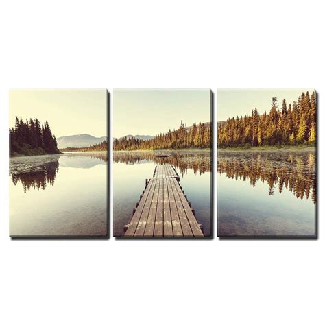 Wall26 3 Piece Canvas Wall Art Lake Modern Home Decor Stretched And