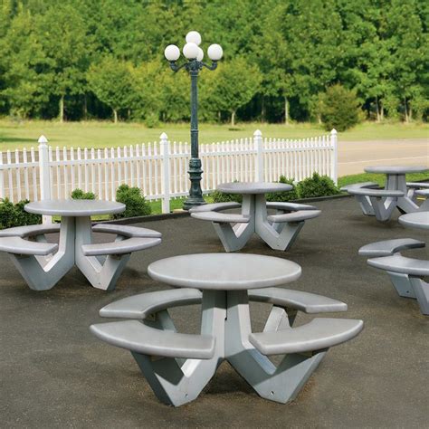 Round Concrete Picnic Table By Petersen Picnic Tables