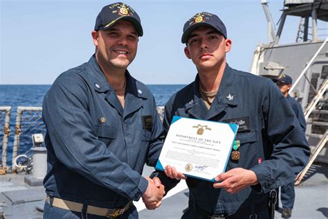 Dvids Images Uss Ross Sailors Receive Navy And Marine Corps